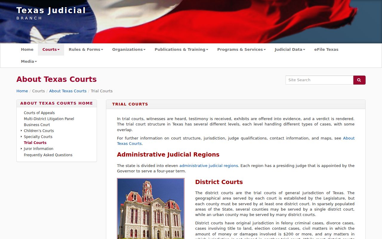 Jones County warrant search context, Texas trial court jurisdiction page