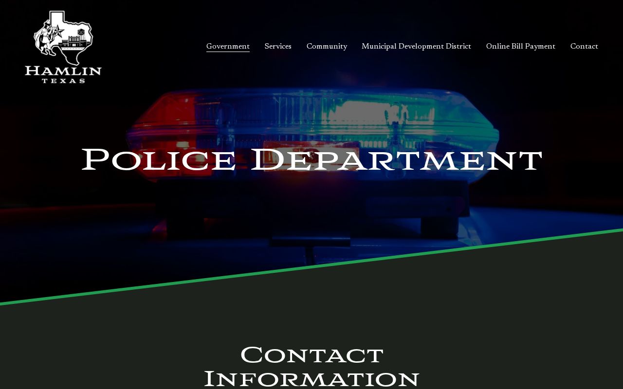 Hamlin Police Department contact page for Hamlin warrant service questions