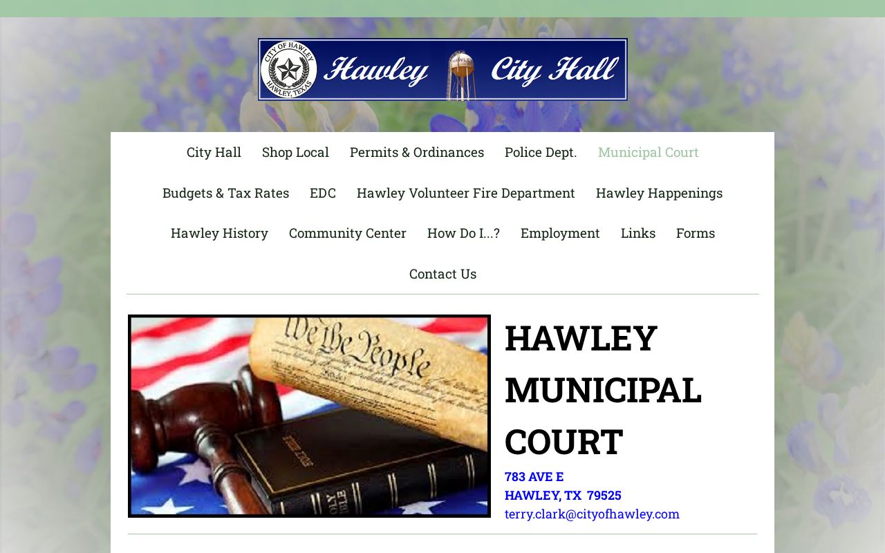 Jones County municipal warrant information, Hawley Municipal Court contact and hours