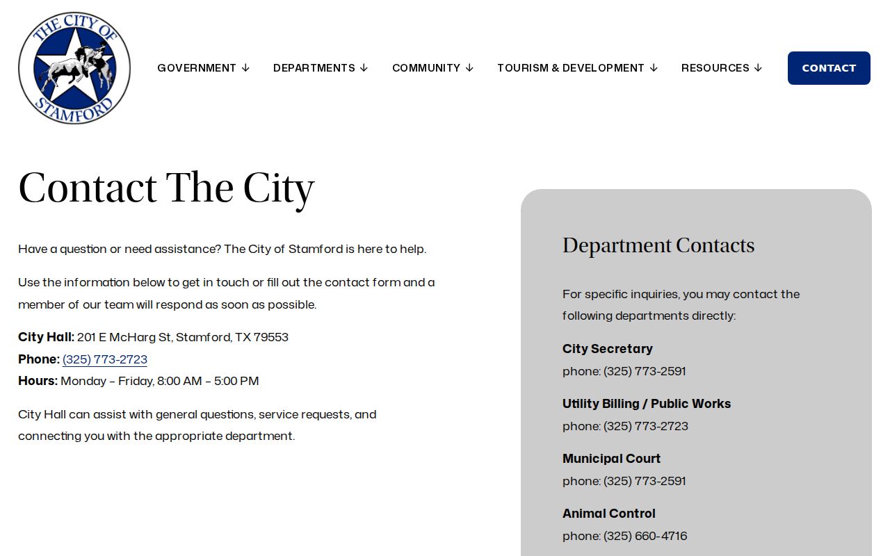 Stamford warrant contact guidance, city hall municipal court and police phone block