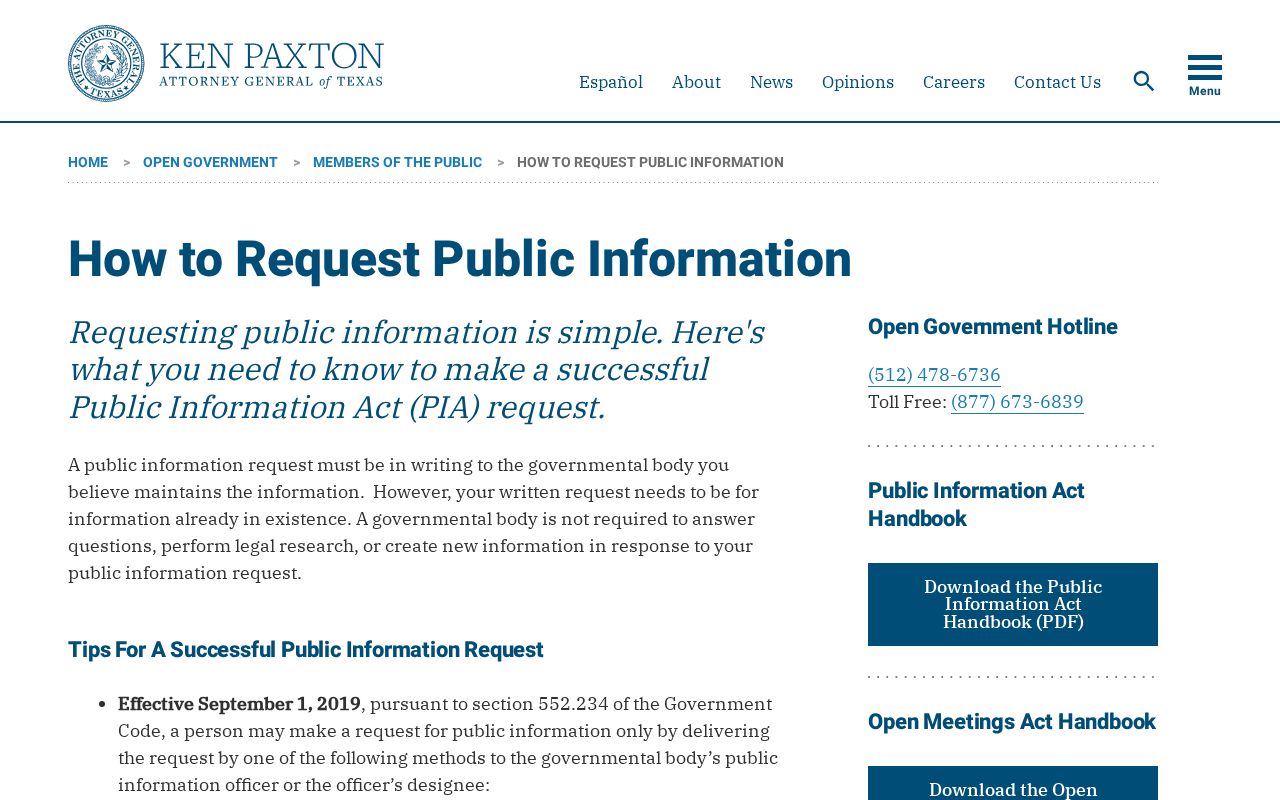 Jones County warrant record request guidance, Texas Attorney General written request page