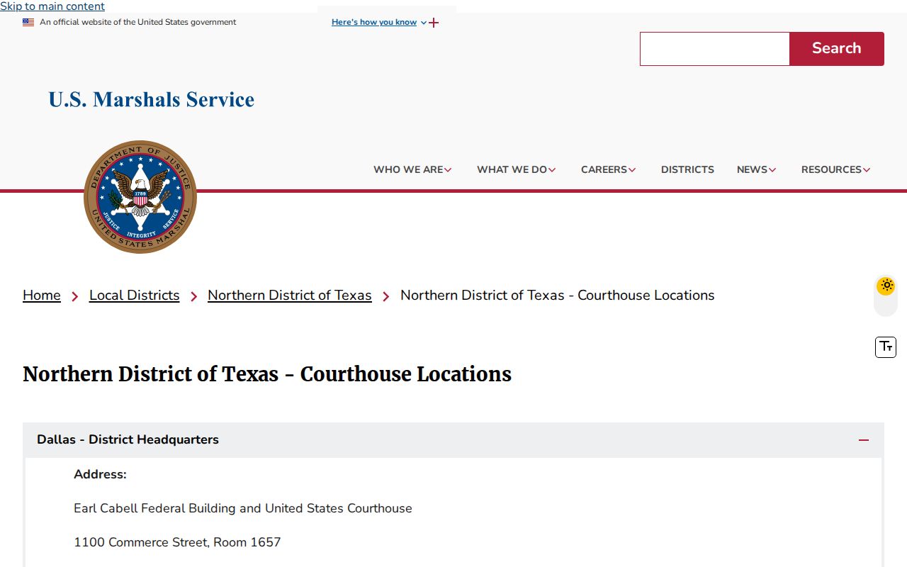 Jones County federal fugitive routing, Abilene U.S. Marshals office contact